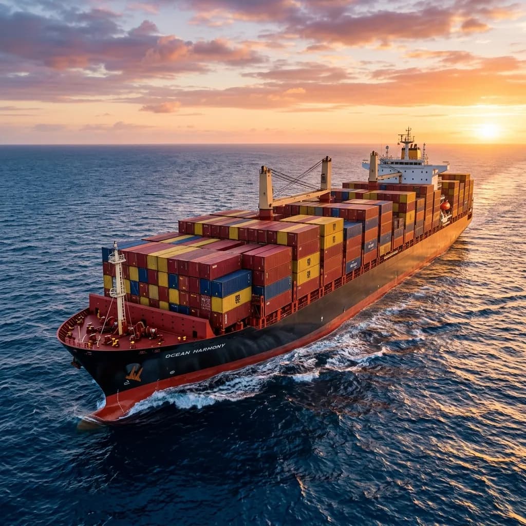 Ocean container shipping vessel